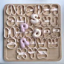 Large 5cm English Letter Shaped Soft Clay Jewelry Mold, Letter Shaped Keychain Mold, DIY Earrings Jewelry And Handmade Polymer Clay Cutter, Used For Earrings, Brooches, Pendants, Pottery Mold, High Precision Soft Clay Cutter - Apricot - View 5