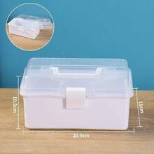 1 Plastic Three-Layer Storage Box, Multi-Purpose Storage Box, Household Folding Toolbox, Portable Art And Craft Box, Sewing Supplies Sorting And Organizing Box, Medicine Box - Pink - View 10