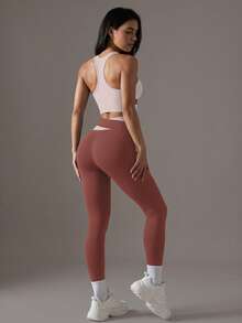 Soyun Women's 2 Pieces Set Spring/Autumn Yoga Bra & Leggings, Slim Fit Athletic Wear For Yoga And Daily Use Sports Red - Red - View 2