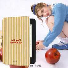 GIIPPA 1件黃色條紋Kindle保護殼附手提帶，適合書迷的情人節/聖誕節禮物，自動喚醒/睡眠電子閱讀器保護套，相容Kindle Paperwhite 5/6/7/10/11/12代、Kindle Colorsoft 1代、Basic Kindle 8/10/11代所有Kids與Signature版本 - 多色9 - 查看 6