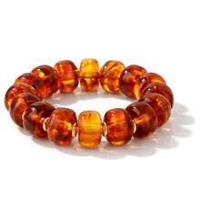 1pc Women's Colorful Acrylic Bead Elastic Thick Bracelet Bohemian Style Summer Beach Vacation Jewelry - Multicolor - View 3