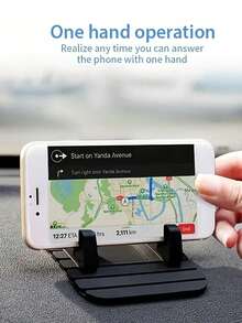 通用防滑手機支架 矽膠車用儀表板手機座 - 防滑支架適用於 iPhone 與智慧型手機，適合汽車與居家使用 - 黑色 - 查看 2
