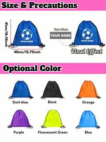 Tas Serut dengan Nama Kustom, Ransel Sepak Bola yang Dipersonalisasi, Ransel Serut Grosir, Hadiah Tim, Tas Olahraga Sekolah, Perlengkapan Perkemahan Sepak Bola, 1/3/5 buah - MultiWarna - View 3