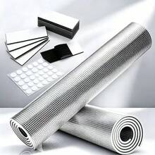 Película de aislamiento y protección térmica de aluminio y malla resistente a desgarros para ventanas, reutilizable y sin pegamento, incluye punto adhesivo de regalo para parasol. Proporciona oscurecimiento total, protección UV y privacidad, adecuada para aislamiento del calor en verano y necesidades de calidez en invierno. Aplicable para ventanas de dormitorio, dormitorio y coche. - A - Ver 1