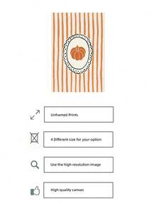 1pc Frameless Cozy Rustic Striped Pumpkin Fall Harvest Wall Art Canvas Poster, Vintage Whimsical Halloween Decor For Bedroom, Living Room, Apartment, Dorm, Modern Home Decoration, Best Gift Choice - Cartoon - View 5