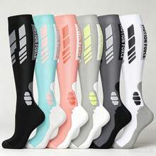 1/3/6 Pairs Unisex Compression Socks, Running Sports Style Pressure Socks, Halloween Christmas - Multicolor - View 8