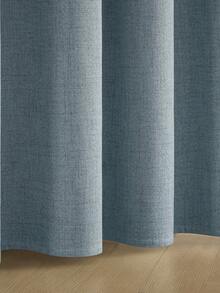 Cortinas Blackout 100% com Textura de Linho, 2 Painéis, Isolamento Térmico, Tratamento de Janela com Bolso para Vara, Adequado para Quarto e Sala de Estar - Azul - Visão 3