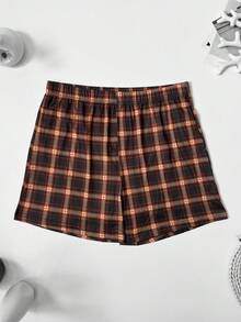4er Set Herren karierte Boxershorts, elastische lockere Pyjamahosen, lässige bequeme Boxershorts, elastischer Bund, mehrfarbige Kombination - Verschiedenfarbig - Übersicht 6