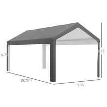 10 X 20ft Carport Roof, UV Resistant Canopy Replacement, Fits 84C-378V00 And 84C-206 Series, Dark Gray - 235.75 L X 117.25 W - View 10