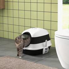 Foldable Cat Litter Tray With Lid, Deodorant, Scoop, Black - T0001-01-1968 - View 11
