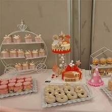 European Style Crown Dessert Display Stand, Display Rack, Wedding Decoration, Afternoon Tea Cake Stand, Gold Pastry Decoration Plate, Holiday Theme, Suitable For Christmas, Thanksgiving, Valentine's Day And Various Celebrations. - Multicolor - View 7