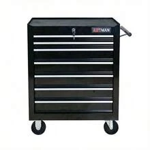7 DRAWERS MULTIFUNCTIONAL TOOL CART WITH WHEELS-BLACK-XY739469 - Multicolor - View 1