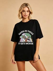 Women T-Shirts - 黑色 - 查看 1