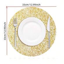 15/30/60/120pcs Gold Foil Mesh Placemats, Disposable Table Mats For Birthday Party, Holiday, Wedding, Dinner, BBQ, Indoor And Outdoor Dining, Heat Insulation, Tabletop Protection, Home Kitchen Table Decor - Gold - View 6
