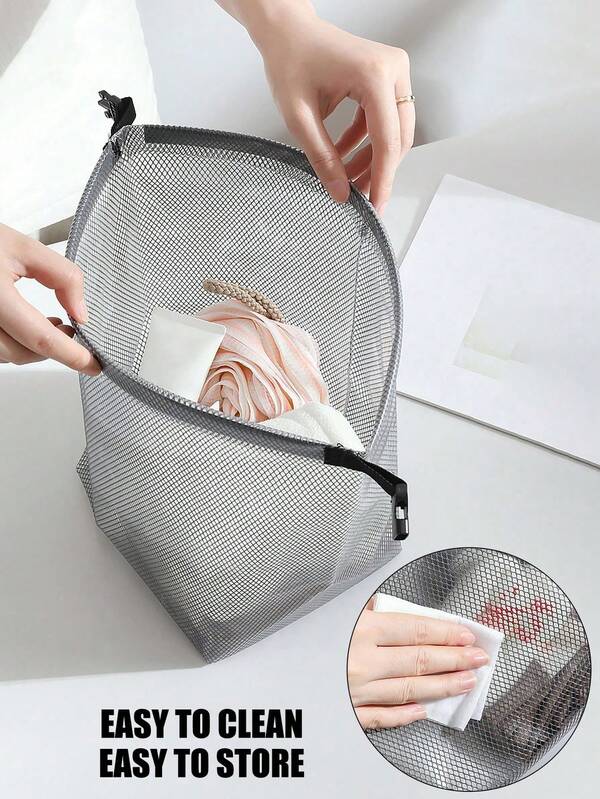 1pc Waterproof Swimsuit Storage Bag, Oxford Cloth Wet & Dry Separation Zipper Bag With Handle, Waterproof Garment Storage Bag Suitable For Travel, Fitness, Beach