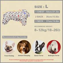 1PC Dog Shedding Hair Control Pajamas - Warm High Stretch Full Coverage Pet Rompers, Anti Licking & Bug Protective Jumpsuit For Small Medium Large Dogs, All Over Printing Dog Clothes - Cute Cartoon Bulldogs Pattern - Multicolor - View 14