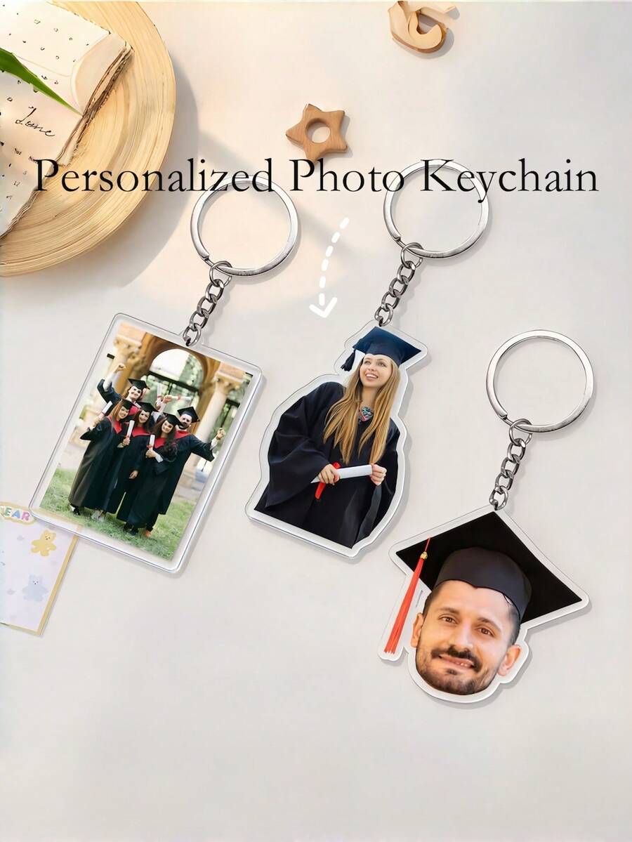 1pc Personalized Graduation Photo Keychain,Custom Photo Acrylic Pendant,Gift For Her Him,Senior Graduation Gift,Anniversary,Special Occasions - Multicolor - View 1
