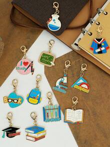 12/24pcs Back To School Keychain Pendant Teacher Appreciation Gift Teacher Key Chain Key Ring Bag Accessories For Women Men Back To School Supplies Creative Gift Holiday Gift Phone Car Accessories - Multicolor - View 9