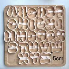 Large 5cm English Letter Shaped Soft Clay Jewelry Mold, Letter Shaped Keychain Mold, DIY Earrings Jewelry And Handmade Polymer Clay Cutter, Used For Earrings, Brooches, Pendants, Pottery Mold, High Precision Soft Clay Cutter - Apricot - View 30