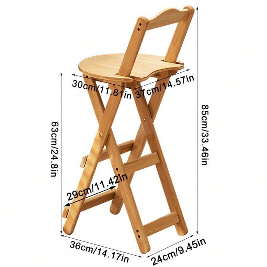 Bamboo Bar Stools Kitchen Breakfast Bar Seat Barstool Foldable Dining Chair - UK-g053501 - View 1