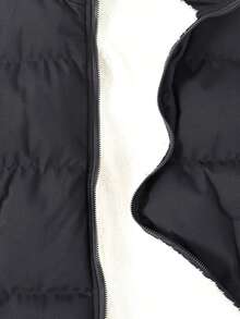 1pc Boys Teen Loose Casual Versatile Stand Collar Vest Jacket - Black - View 7