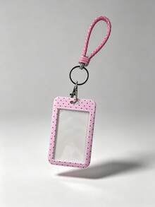 1pc Fashionable Polka Dot Print Card Holder Pendant, Bag Charm, Key Chain, Wallet, Business Bank Credit Card Holder For Men And Women - Multicolor - View 8