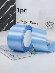 4Cm Wide Blue Diy Handmade Ribbon Ribbon Used For Making Bows, Hair Accessories, Cake Baking And Tying, Handmade Roses, Floral Decorations, Celebration Banners, Weddings, And Valentine's Day At School - Light Blue - View 7