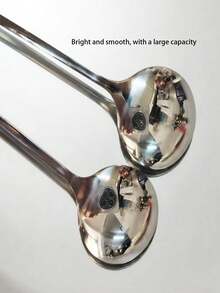 4pcs/8pcs Creative Stainless Steel Long Handle Spoons, Household Restaurant Stirring Spoons, Coffee Spoons, Korean Style Dessert Milk Tea Small Spoon - Silver - View 4