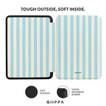 GIIPPA 1件裝藍色條紋 Kindle 保護殼附手提帶，適合書迷的情人節/聖誕節禮物，自動喚醒/睡眠電子閱讀器保護套，相容 Kindle Paperwhite 5/6/7/10/11/12 代、Kindle Colorsoft 第1代、Basic Kindle 8/10/11 代所有 Kids 與 Signature 版本 - 多色8 - 查看 3