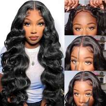 13x6 Glueless Wigs Human Hair Pre Plucked/Cut 26 Inch Wear And Go Wig 10A HD Body Wave Lace Front Wigs Human Hair 180 Density Wigs For Women No Glue 3 Seconds For Beginners - 13x6 Glueless Black Wig - View 3