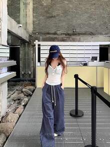 Slouchy Style Square Neck Short Sleeve T-Shirt Summer Women's Top White - White - View 6