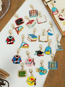 12/24pcs Back To School Keychain Pendant Teacher Appreciation Gift Teacher Key Chain Key Ring Bag Accessories For Women Men Back To School Supplies Creative Gift Holiday Gift Phone Car Accessories - Multicolor - View 5