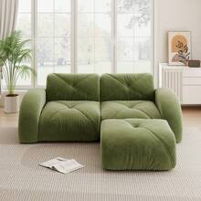 Modulärt Sofa, Modern 2-Sittarssoff med Häck, Grön - Grön 2-sits - Visa 2