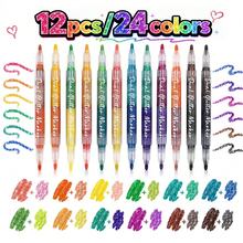 24-Color Dual-Tip Glitter Marker Set, Quick-Drying Water-Based Markers, 2mm Tip, For Drawing And Card Making - Multicolor - View 3