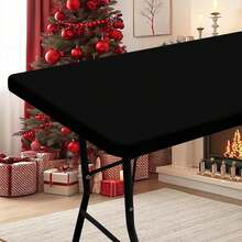 1pc Elastic Tablecloth, Waterproof Oil-Resistant Stretchable Table Cover, High Elasticity Fabric Fits Tabletop Non-Slip And Anti-Shift, Thick Coating Effectively Blocks Oil And Water Stains Penetration, Washable And Reusable, Multiple Colors And Sizes Available For Rectangular Dining Tables, Suitable For Weddings, Celebrations, Birthday Parties, Camping, Picnics And Daily Home Use, Multi-Purpose Set Meets Indoor And Outdoor Different Scene Needs, Let Every Gathering Start From The Dining Table With A Sense Of Ceremony. - Multiple Styles - View 18