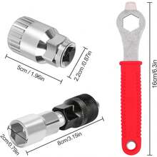 Bicycle Crank Puller Set, Equipped With 16mm/0.63in Wrench, Square Taper Crank Arm Removal Tool - Crank Removal Tool - 3-piece Set - View 2