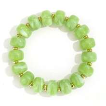 1pc Women's Colorful Acrylic Bead Elastic Thick Bracelet Bohemian Style Summer Beach Vacation Jewelry - Multicolor - View 7