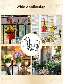 1/2/3Pcs Metal Hanging Planters - Perfect For Balcony, Garden, And Indoor Decor, Grow Succulents And Greenery On Hanging Racks - Multicolor - View 5