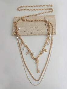 1pc Gold Chain Waist Belt, Fashionable Metal Women's Body Chain, Summer Party Festival Pants Accessory - Gold - View 6
