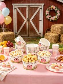 10 piezas de cuencos de papel desechables con diseño de animales de granja, tazas de helado con diseño de animales de granja, recipientes de comida desechables para fiesta de baby shower, vajilla para fiesta de cumpleaños con diseño de animales de granja, decoración para primer cumpleaños, vajilla para fiesta de cumpleaños con diseño de animales de granja, decoración para fiesta de cumpleaños, decoración para baby shower, decoración para revelación de género, decoración para boda, suministros para fiesta de cumpleaños de bebé, caja de embalaje de regalo, cuenco de comida, adecuado para noche de cine, camping, picnic - Animales de granja - Ver 4