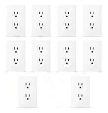 Paquete De 10 Contactos Duplex Con Placa Blanca Completos 2p - A - Ver 2