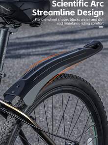 WEST BIKING 2件組 加寬耐用自行車擋泥板 26/27.5/29英吋 山地公路車前後快拆式擋泥板 - 黑色 - 查看 3