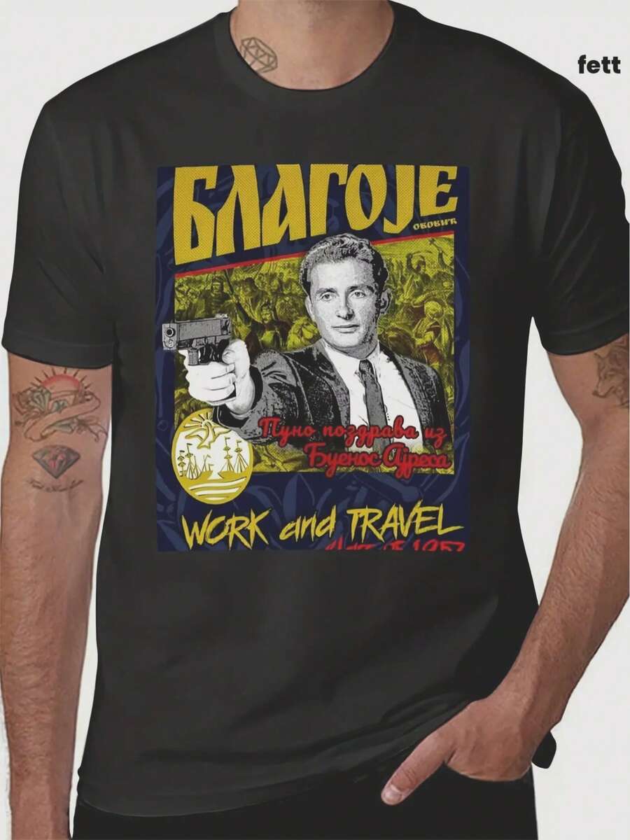 Camiseta Clásica Retro 1957 para Hombre - Diseño distintivo en negro y amarillo, inspirado en el trabajo y los viajes, más de 60 años de diseño clásico, versátil para todo el año, lavable a - Negro - Ver 1