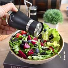 2pcs Salt And Pepper Shaker Set, Salt And Pepper Shakers With Base, Refillable Salt Shaker, 4oz Bottle, Modern Farmhouse Kitchen, Creative Kitchen Gift, Kitchen Essentials, Modern Design, Modern Kitchen Decor, High Quality Kitchenware - Multicolor - View 6
