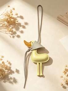 Lucky Little Yellow Duck Pendant, Bag Charm And Keychain, Clothing Accessory, Original Handmade Product, Unique Woven Anti-Loss Backpack Decoration - Yellow - View 4