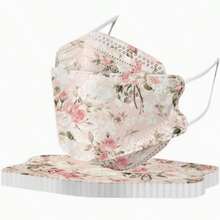 10/5pcs Elegant Floral Style Women's Face Masks, 3D Breathable Decorative Face Covers - Multicolor - View 9