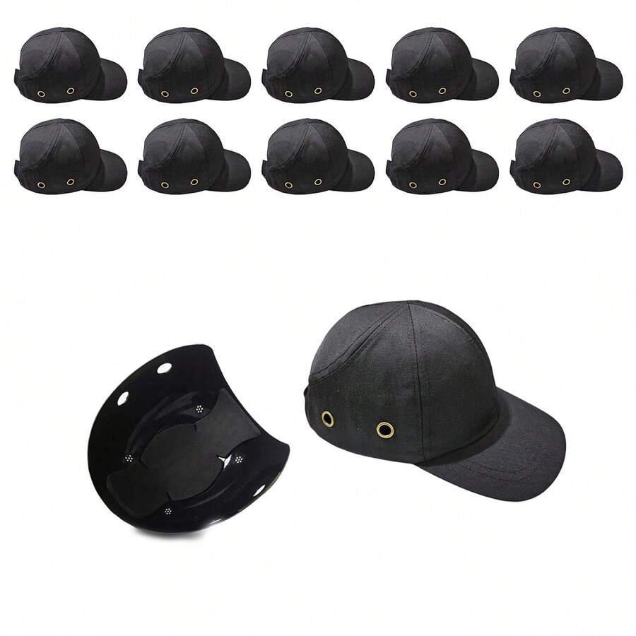 Bone com Capacete EPI Kit 10 Uni Obra Segurança do Trabalho Casquete Protecao Reparo Servico Oficina Resistente - A - Visão 1