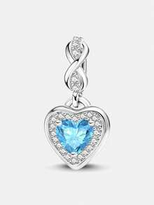1 pieza Colgante de corazón infinito con cuentas elegante y exquisito, adecuado para hacer pulseras de mujer, accesorios de collar DIY y uso diario como accesorios, también adecuado para que las niñas lo usen. - Plateado - Ver 12