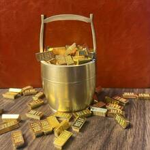100/50 Stück Mini Goldbarren, kleine Größe 0,4 Zoll*0,2 Zoll simulierte Goldbarren, Piraten-Themenparty Dekoration, Halloween-Party Dekoration, Feng Shui Wohlstands-Dekoration, Glücksbringer für Zuhause und Büro, perfektes Urlaubsgeschenk - Mehrfarbig - Übersicht 9