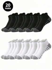 5/10/20 Pairs Simple Neutral Short Socks, Comfortable Casual Multi-Functional Couple Socks, Suitable For All Seasons, 20/1 Pair Optional - Multicolor - View 1